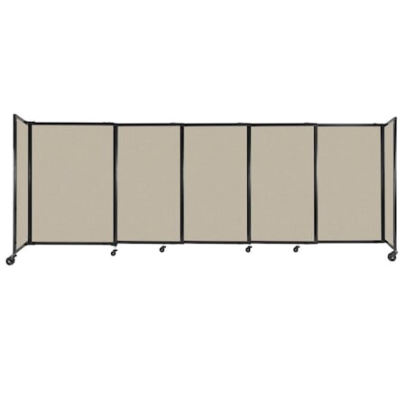 Versare StraightWall Sliding Portable Partition 11'3" x 4' Sand Fabric 1448518